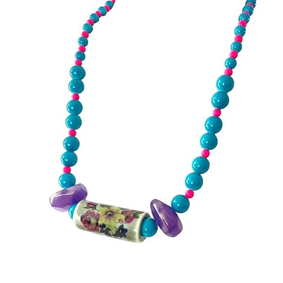 Acrylic Mixed Bead Necklace - Picture 1 of 4